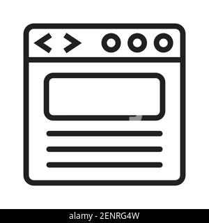 web page or website browser window line art icon for apps and websites Stock Vector