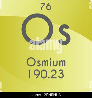 Os Osmium Transition metal Chemical Element vector illustration diagram, with atomic number and mass. Simple gradient flat design For education, lab, Stock Vector