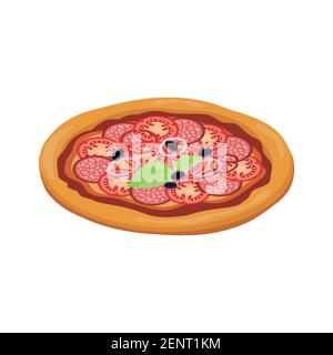 Vector illustration of pizza on an isolated white background. Stock Vector