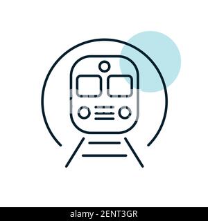 Subway underground metro train flat vector icon. Graph symbol for travel and tourism web site and apps design, logo, app, UI Stock Vector