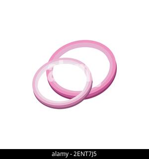 Sliced red onion, vector illustration isolated on white background. Stock Vector