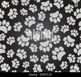 Background Animal Footprints, Dog Paw Puppy Paw, Cat Paw. Stock Vector