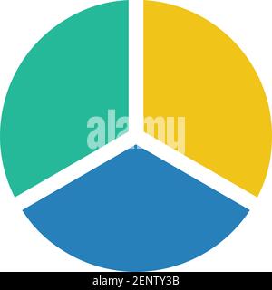 Pie chart icon vector symbol for data and reports in a flat color illustration Stock Vector