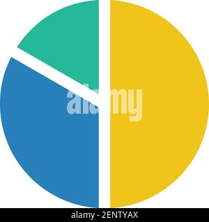 Pie chart icon vector symbol for report and analytics in a flat color illustration Stock Vector