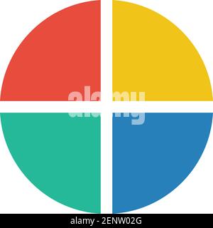 Pie chart icon vector diagram for data and information in a flat color illustration Stock Vector