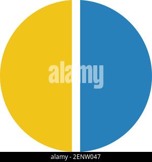 Pie chart icon vector diagram for data and information in a flat color illustration Stock Vector