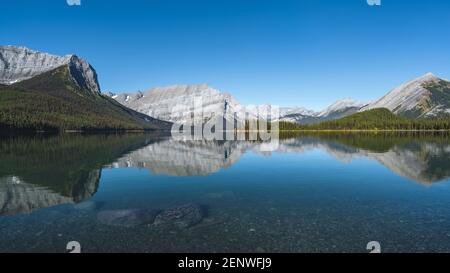 Upper Kananaskis Lake during summer, Kananaskis Country, Alberta, Canada. Stock Photo