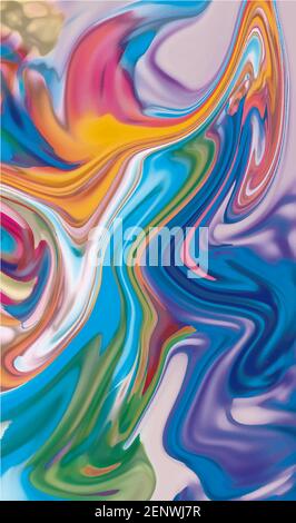 Abstract blurred background in bright rainbow colors. Colorful banner. Liquid paints, fluid. Stock Vector