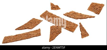 Thin rye crisp bread isolated on white background Stock Photo
