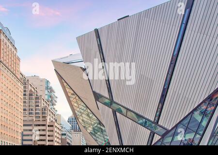 Building exterior architecture of the Royal Ontario Museum or ROM, Toronto, Canada Stock Photo