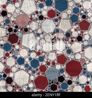 Seamless red white and blue textured retro pattern Stock Photo