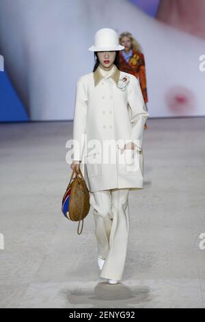 Model Sora Choi walking on the runway during the Khaite Fashion Show during  New York Fashion Week Womenswear Spring / Summer 2020 held in New York, NY  on September 7, 2019. (Photo