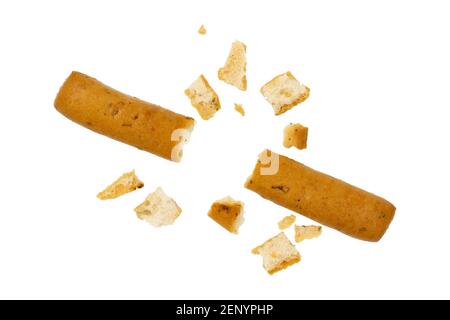 Grissini, Italian breadsticks isolated on white background Stock Photo