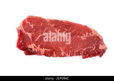 Raw striploin steak. Isolated on white background Stock Photo