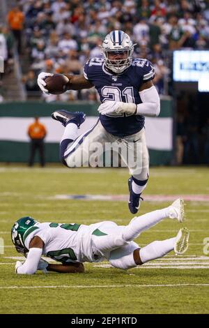 New York Jets free safety Marcus Maye (20) intercepts a pass intended for  Miami Dolphins wide receiver Preston Williams (18), during the second half  of an NFL football game, Sunday, Oct. 18