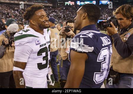 New York Jets safety Jamal Adams (33) celebrates with teammates after  intercepting a pass during the first half of a preseason NFL football game  against the New York Giants Saturday, Aug. 26