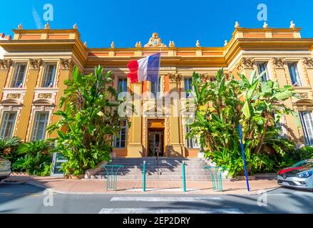 The City Hall of the Mediterranean city of Menton, France, on the French Riviera. Stock Photo