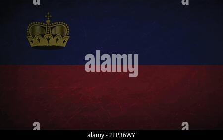 Liechtenstein grunge flag. Vector illustration. Grunge effect can be cleaned easily. Stock Vector