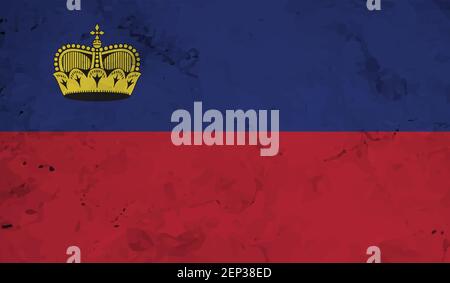 Liechtenstein grunge flag. Vector illustration. Grunge effect can be cleaned easily. Stock Vector