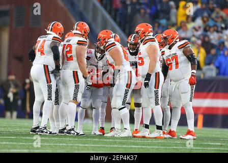 October 27, 2019; Foxborough, MA, USA; Cleveland Browns wide receiver  Antonio Callaway (11) in action during the NFL game between Cleveland Browns  and New England Patriots at Gillette Stadium. Anthony Nesmith/(Photo by