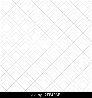Angled square rectangle diamond pattern with thin line in monochrome color for tiles, clothing, wallpaper, printing on covers of books Stock Vector