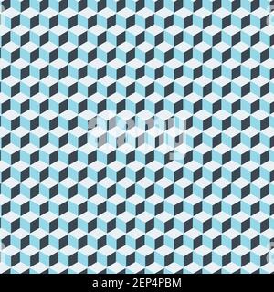 3d cube polygon perspective in light blue pattern for background, web online use Stock Vector