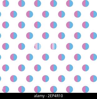 Polka dot in purple blue on white pattern background for texture printing, dress, textile, giftwrapping Stock Vector