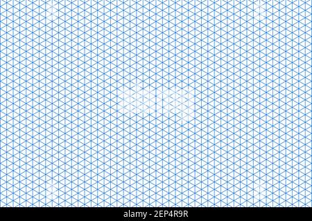 Grid paper. Isometric color grid on white background. Abstract lined transparent illustration. Geometric pattern for school, copybooks, notebooks Stock Vector