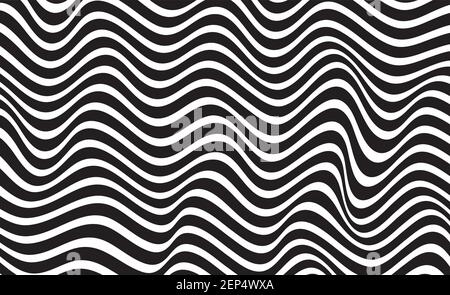 Wavy lines pattern minimalistic design template in black and white color for poster, banner, cover, postcard, online sale Stock Vector