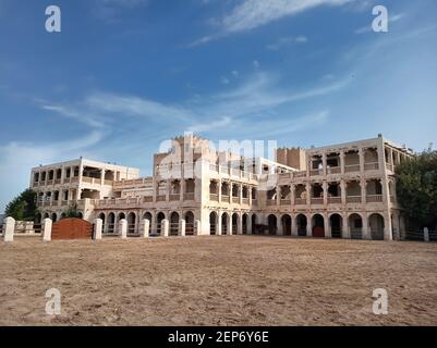 A view of Souq Waqif in Doha, Qatar. It is a local bazaar and one of the most visited tourist destination in Qatar. Stock Photo