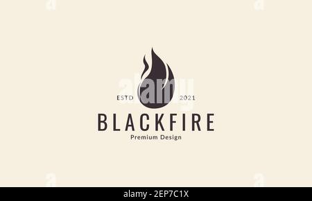 silhouette fire dark flat logo design vector icon symbol graphic illustration Stock Vector