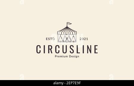 circus tent lines logo design vector icon symbol graphic illustration Stock Vector