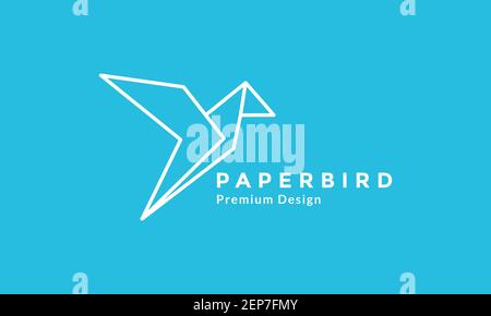 paper bird fly lines origami logo design vector icon symbol graphic illustration Stock Vector