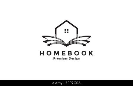 book with home study logo design vector icon symbol graphic illustration Stock Vector