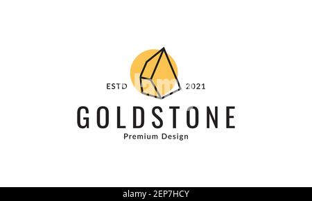 stones lines with sunset logo design vector icon symbol graphic illustration Stock Vector