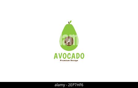 time with avocado fruit logo design vector icon symbol graphic illustration Stock Vector