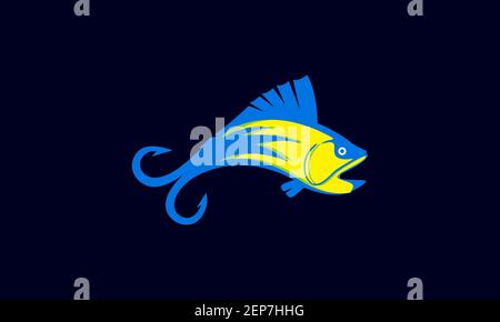 predator fishing bait abstract logo design vector icon symbol graphic illustration Stock Vector