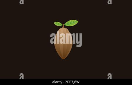abstract brown cacao chocolate fruit logo design vector icon symbol graphic illustration Stock Vector
