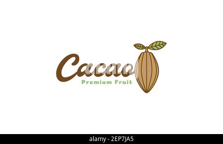 cacao chocolate fruit logo design vector icon symbol graphic illustration Stock Vector