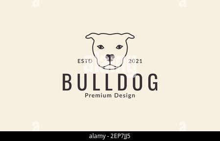 animal pets dog American Pit Bull Terrier head lines logo design vector icon symbol graphic illustration Stock Vector
