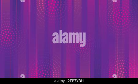 Futuristic wallpaper. Background with glowing violet lines with bright spheres and dots. Stock Vector