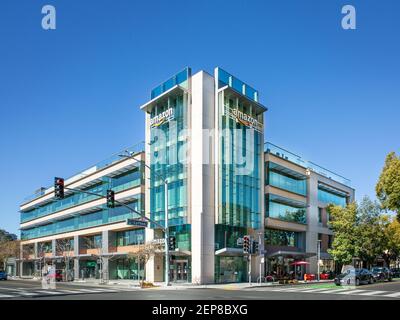 Palo Alto, CA, USA - February 24, 2021:Facade of Amazon Corporate Office, an American multinational technology company based in Seattle, Washington Stock Photo