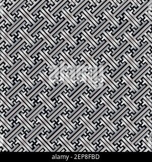 Decorative pattern, sayagata style, gradient  grei colors elements on black background. Vector abstract geometric background. Classic oriental ornamen Stock Vector