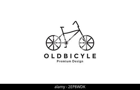 old bicycle lines simple logo design vector icon symbol illustration Stock Vector