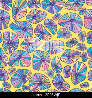 Funny colorful abstract seamless patterns for kids. Cartoon doodle texture. Cute vector hand drawn background. Stock Vector