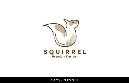 Squirrel Chipmunk Abstract Modern Simple Monoline Logo Symbol Stock ...