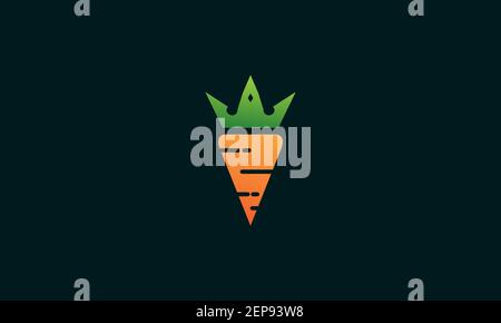 abstract vegetables carrot with crown logo design vector icon symbol illustration Stock Vector
