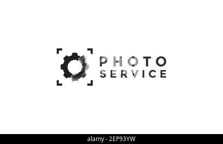 gear services with camera logo design vector icon symbol illustration Stock Vector