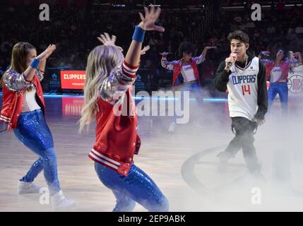 International Music Artist Inigo Pascual at halftime at the Los Angeles Clippers  Filipino Heritage Night held at the Staples Center in Los Angeles, CA on  Monday, ?November 18, 2019. (Photo By Sthanlee