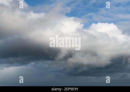 Background sky texture with dark and white clouds Stock Photo
